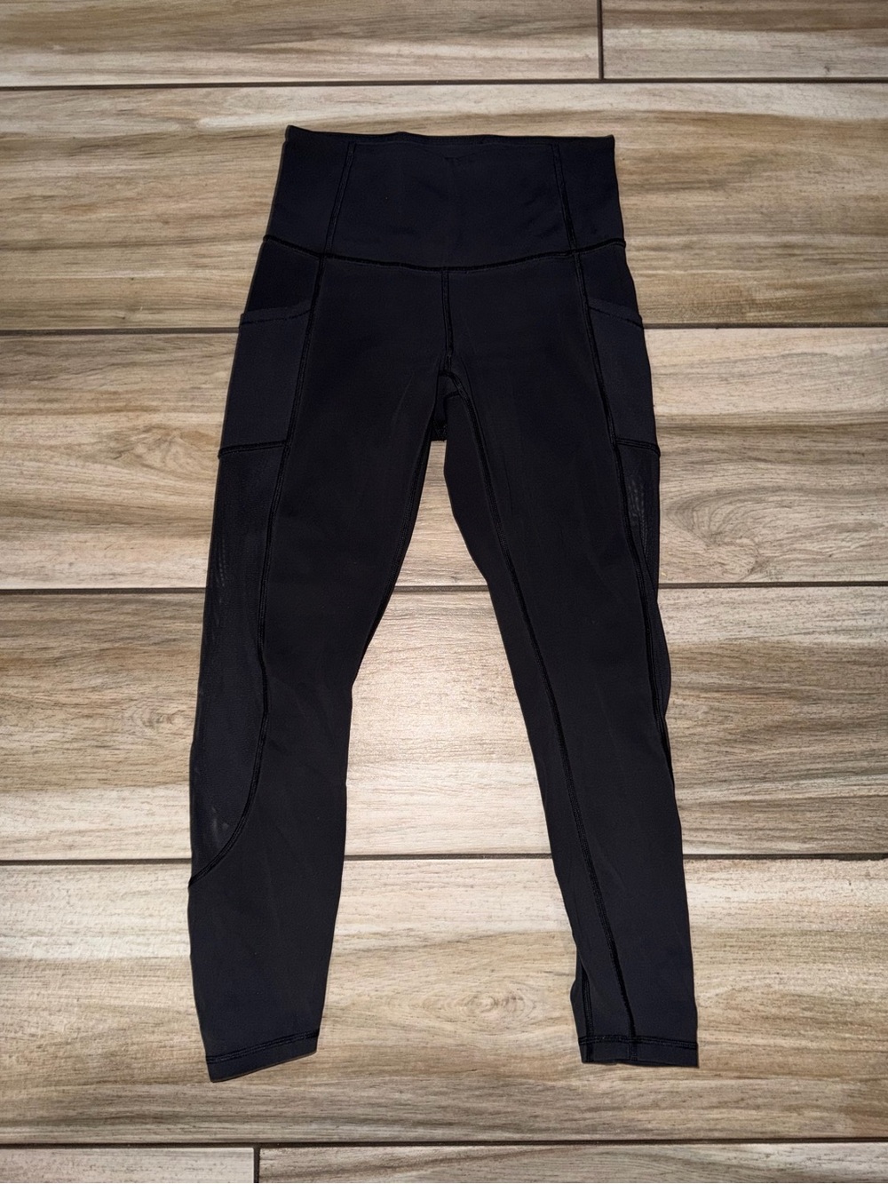 lululemon athletica Black High-Rise Mesh Insert Leggings